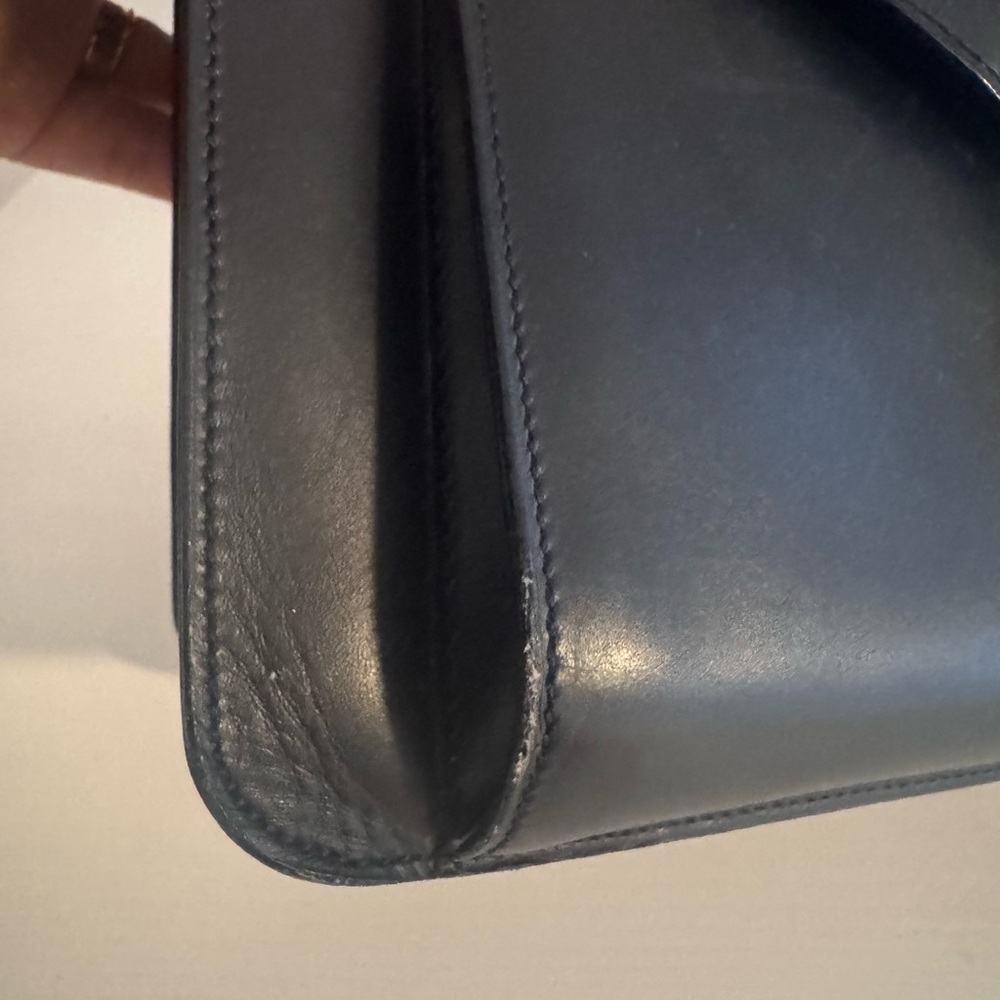 Vintage Celine Satchel/Shoulder Bag in Dark Navy Blue - Picture 9 of 13